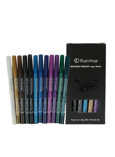 اشتري Flormar Eyeliner Set, 12 Colors Multicolour Multicolour في مصر