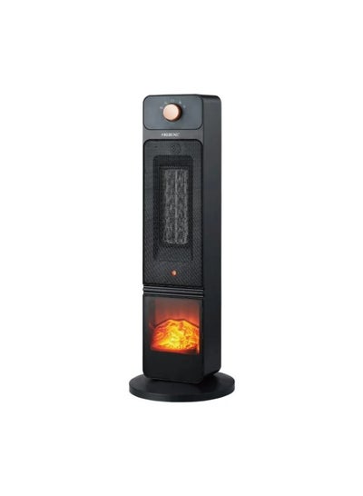 Buy Vertical Decorative Heater With Flame Effect, 1900W Air Heating 1900 W RE-7-060 Black in Saudi Arabia