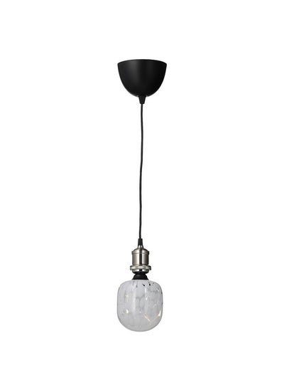 Buy Pendant Lamp With Light Bulb Nickel Plated Tube Shaped White Clear Glass in Saudi Arabia