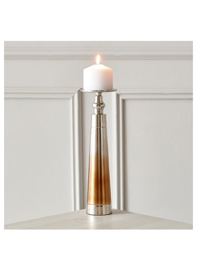 Buy Octan Metal Two Tone Pillar Candleholder 10 x 29 x 10 cm in UAE