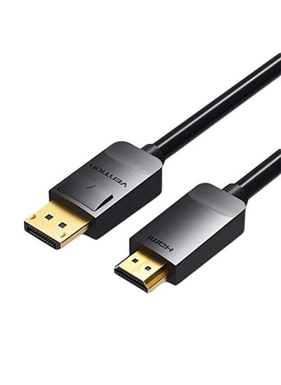 اشتري كابل من HDMI ذكر إلى 4k DP 2متر أسود/ذهبي في الامارات