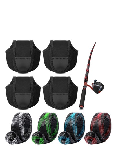 اشتري Fishing Rod Sleeves and Reel Bags, 8 Pack Rod Sock & Reel Pouch, Braided Mesh Rod Protector Pole Gloves Fishing Tools, Reel Cover Protective Fishing Reel Case for Sea Fishing Rod, Bait Casting في السعودية