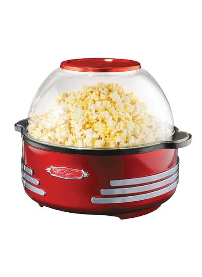 Buy 1000W Retro 50's Plastic Stirring Popcorn Maker with Cool Touch Handles Red and Clear 30.4 x 27 x 32 cm SP300RETRORED in Saudi Arabia