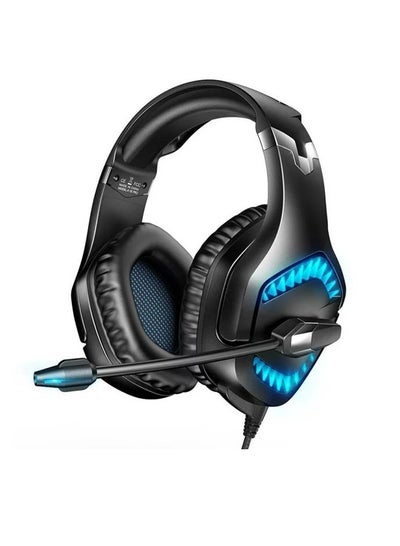 Buy Gaming Headphone K1B Pro with LED and Microphone Wired Over Ear Headphone for PC, PS5, Xbox, Mobiles, Tablets, Laptops. (Blue) in Egypt