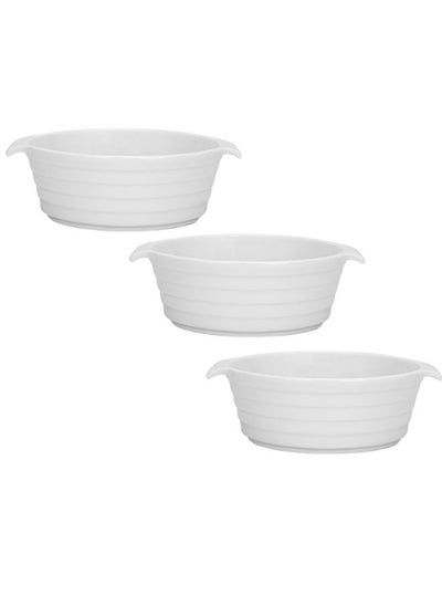 اشتري 3-Piece Round Baking Dish 12x4.5cm/220ml Porcelain في الامارات