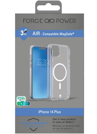 Buy Force Case iPhone 14 Plus MagSafe Compatible AIR Reinforced Case Lifetime Warranty Transparent 50% Recycled plastic in UAE