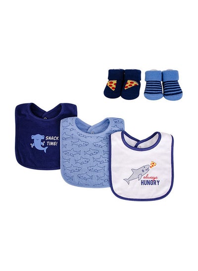 Buy Bib & Socks Set 5 Piece Hungry Shark in UAE