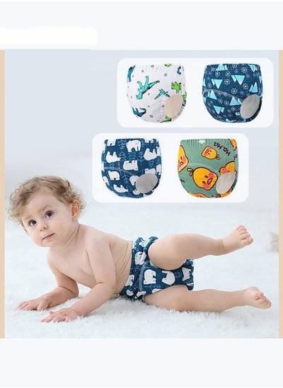 Buy 4 Piece Potty Training Underwear, 6 Layers Breathable Cotton Absorbent Trainer Pants for Toddler Baby Boys Girls Waterproof in UAE