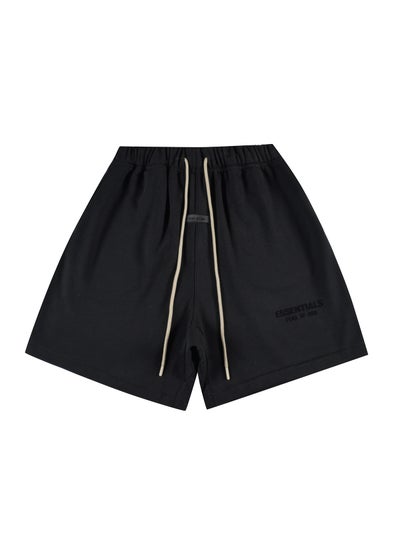 اشتري FEAR OF GOD Essentials Silicone Sporty Mens Shorts Summer Xuan Qing Black في الامارات