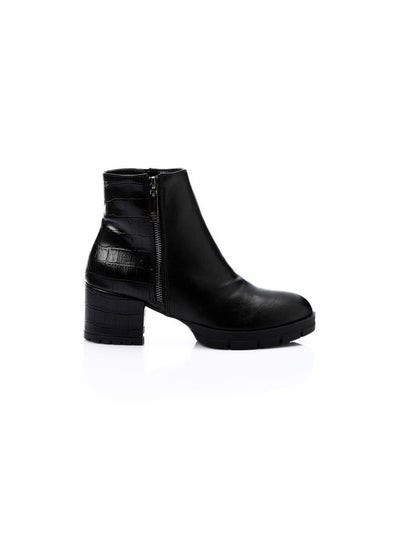 Buy Women's Multi Material Block Heeled Zipped half boots in Egypt