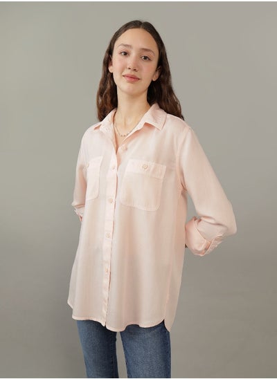 Buy AE Long-Sleeve Button-Up Shirt in Saudi Arabia