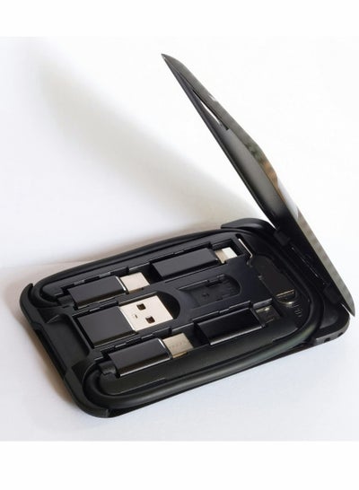 اشتري USB Cable Conversion Storage Box, Type C and Types Adapter Combination Set, Charging Data Transfer Cable, to A/Micro USB/Light Aluminum Alloy Convert Connectors في السعودية