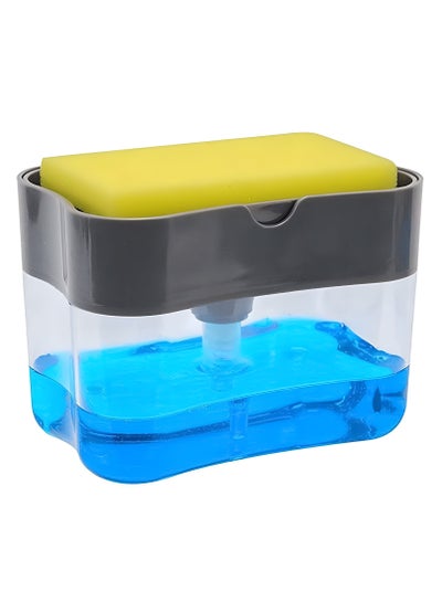 Buy Dish Soap Dispenser and Sponge Holder for Kitchen Sink Easy to Clean Dishes Dispenser Pump Sponge Included in UAE
