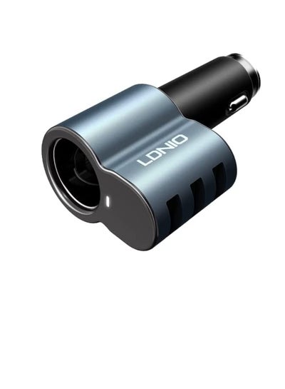 Buy LDNIO Fast Charger CM11 3 USB Car Charger 5.1A with USB Type C Cable USB in Egypt