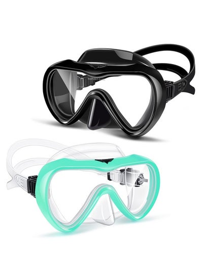 Buy Adult Swim Goggles Swimming Goggles 2 Pack Snorkel Mask Diving Mask With Nose Cover Tempered Glass Scuba Swim Mask Snorkeling Mask For Adult Men Women Youth in Saudi Arabia