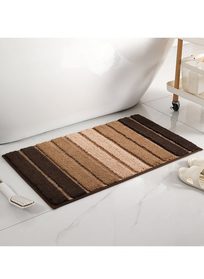 Buy Bathroom Rugs Bath Mat 50x80cm Non-Slip Fluffy Soft Plush Microfiber Shower Carpet Rug Machine Washable Quick Dry Ultra Bath Mats for Tub Bathroom and Shower Brown. in UAE