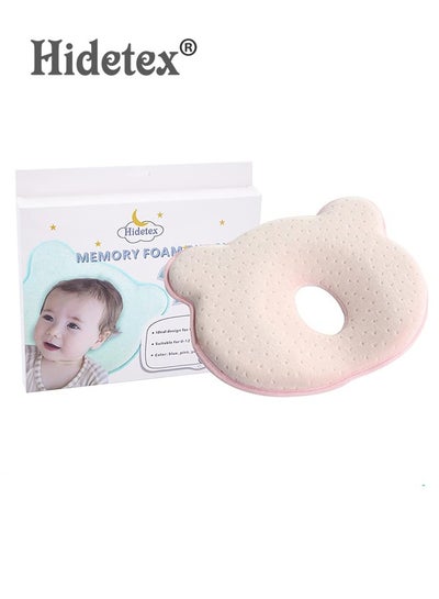 Buy Hidetex Baby Pillow - Preventing Flat Head Syndrome (Plagiocephaly) for Your Newborn Baby，Made of Memory Foam Head- Shaping Pillow and Neck Support (0-12 Months) in Saudi Arabia