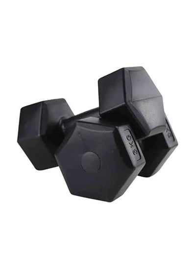 Buy 2 Pieces Non-Slip 3 KG Hexagonal Dumbbell Neoprene Sand Cement Fixed Weight Dumbbells for Exercise Fitness Weight Training Home Gym in UAE