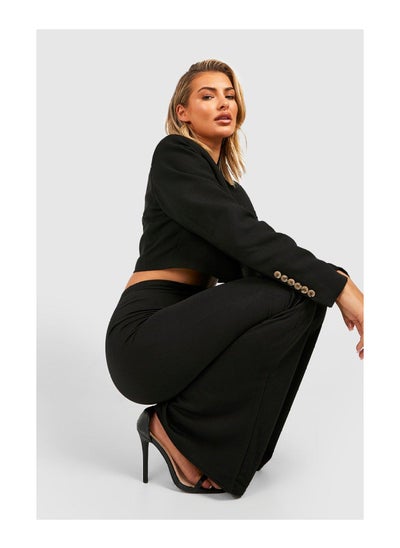 Buy Crepe High Waisted Flared Trousers in UAE