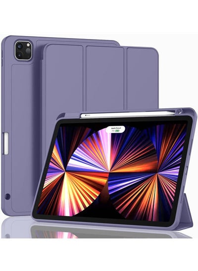 Buy New iPad Pro 12.9 Inch Case 2022, 2021, 2020 6th, 5th, 4th Gen With Pencil Holder Smart iPad Case Support Touch ID and Auto Wake Sleep with Auto 2nd Gen Pencil Charging in UAE