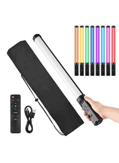 Buy Handheld RGB Tube Light LED Video Light Wand 3200K-5500K Dimmable 9 Colorful Lighting Effects Built-in Battery with Remote Control for Vlog Live Streaming Product Portrait Photography in UAE