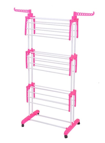 Buy 4-Layers Stainless Steel Clothes Hanger white/pink in Saudi Arabia