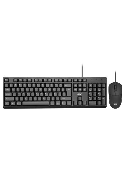 Buy AOC KM160 Wired Keyboard Mouse Combo Set Black in Saudi Arabia