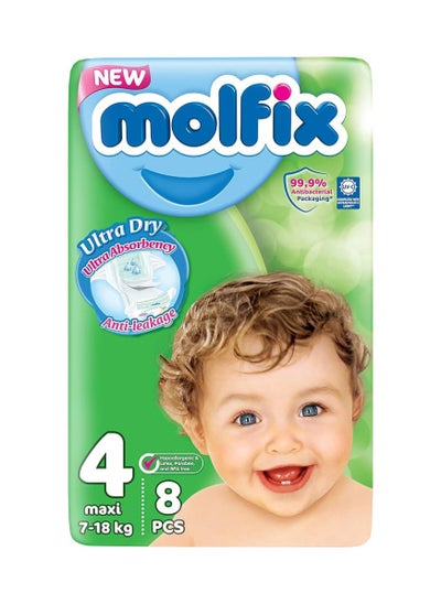 Buy MOLFIX DIAPER MAXI  8 pieces PACK ANTB SIZE(4) EG in Saudi Arabia