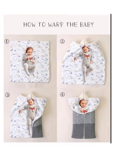 Buy "Multiple Design Soft and Delicate Baby Zipper Closure Sleeping Bag Solid Thick Warm for Newborn " in UAE