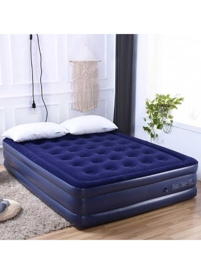 Buy Air Mattress with Built-in Pump Inflatable Bed in 3 Mins Self-Inflation/Deflation Flocked Surface Ideal for Home Use And Camping. in UAE