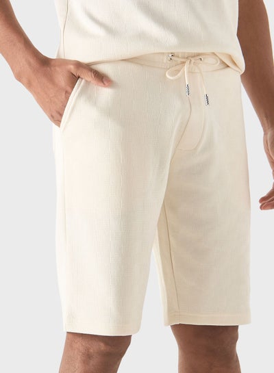 Buy Textured Drawstring Shorts in Saudi Arabia