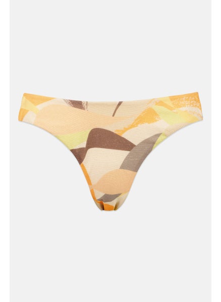 Buy Women Printed Strappy Bikini Bottoms, Orange Combo in UAE