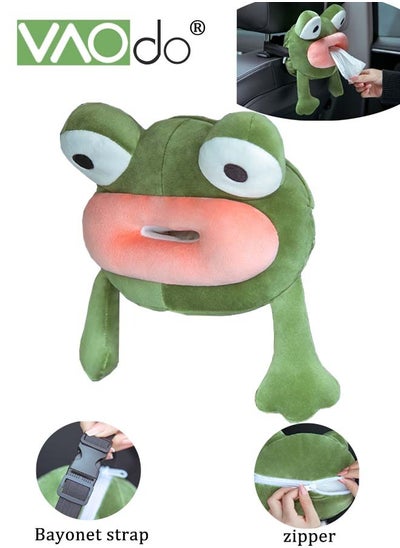 Buy Cartoon Car Tissue Holder Hanging Plush Car Decoration Cute Frog Shape Smooth Out Paper Is Suitable for Most Paper Towels on The Market Seat Back Draw Tissue Box in Saudi Arabia