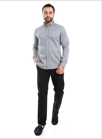 Buy Casual Heather Blue Long Sleeves Shirt_Heather Blue in Egypt