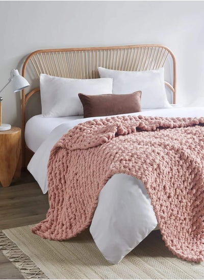 Buy Orange bed & bath Chenille Winter Throw Pink in Saudi Arabia