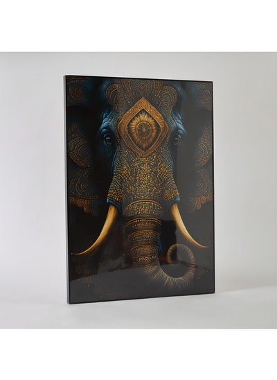 Buy Ersel Elephant Face Framed Picture 50 x 70 x 25 cm in Saudi Arabia