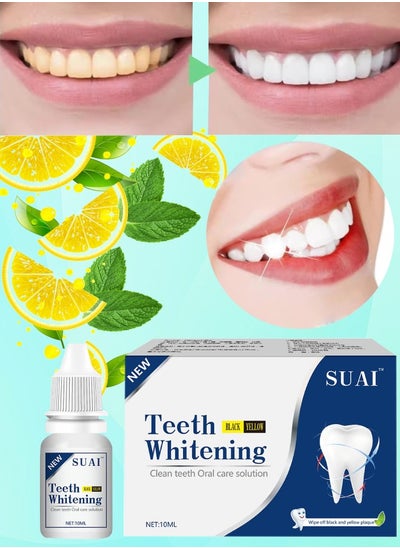 اشتري Teeth Whitening Essence Clean Teeth Oral Cleanser Liquid Oral Hygiene Cleaning Serum Remove Tooth Stains Tooth Bleaching Oral Solution Teeth Whitening Serum Teeth Whitening Booster 10ml في الامارات