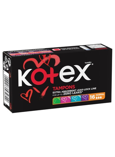 Buy Kotex Silky Cover, Size Normal, 16 Tampons in Saudi Arabia