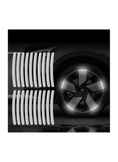 Buy Reflective Car Wheel Rim Stickers, 20pcs Night Safety Warning Car Stickers, Anti-Scratch Reflective Stickers Car Motorcycle Wheel Safety Decorative Car Decals Universal for Car Vehicle Truck in Saudi Arabia