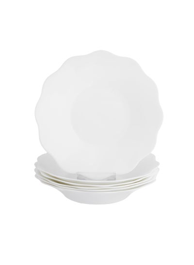 Buy Arcopal Plate 6 Pieces Plain White Color 20.cm in Saudi Arabia