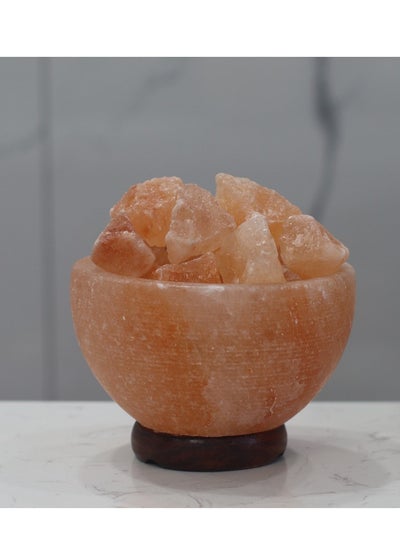 Buy Rock Salt Lamp In Bowl Organic Secrets Himalayan Pink Salt Fire Bowl Lamp with Chunks (Large) in UAE