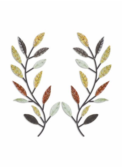 اشتري Metal Tree Leaf Wall Decor(Multicolor 2 Pcs) في الامارات