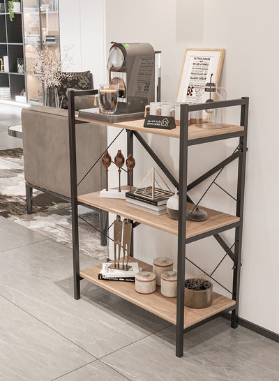 Buy Corner Coffee Table, Side Table, Bookcase Consisting Of 3 Wood Shelves That Meet All Your Needs - Brown/Black in Saudi Arabia