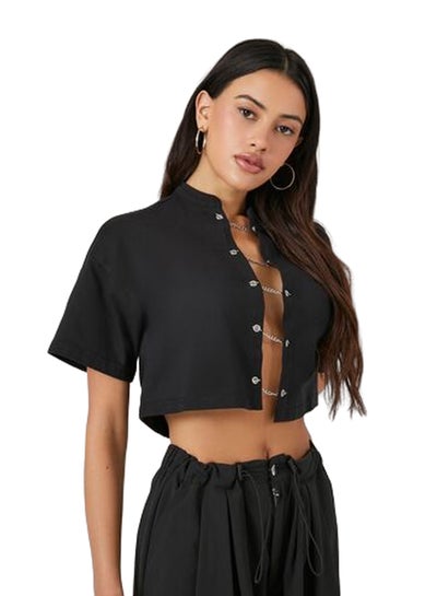 Buy Cutout Chain-Strap Cropped Tee in Egypt
