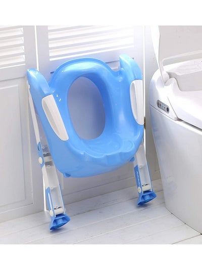 Buy Portable Folding Trainer Toilet Potty Training Ladder Chair For Kids - Blue in Saudi Arabia