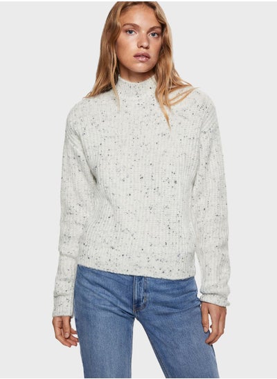 Buy High Neck Knitted Sweater in Saudi Arabia