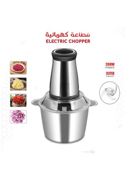 Buy Durable 200W Stainless Steel Electric Meat Grinder with 2L Stainless Steel Bowl in Saudi Arabia