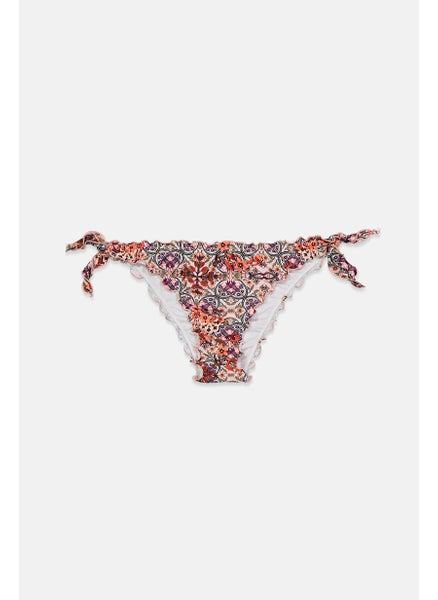 Buy Women Floral Print Bikini Bottom, Orange Combo in Saudi Arabia