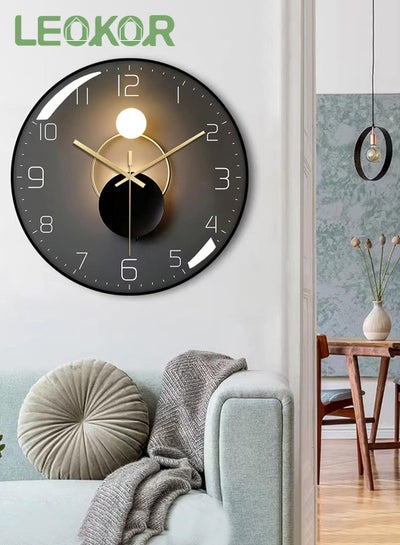 Buy 12 Inch Wall Clock 3D Curved Glass Large Wall Clock Silent Non-Ticking Round Clock Battery Operated Easy to Read Decorative Wall Clocks in Saudi Arabia