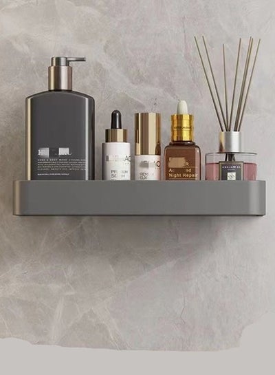 اشتري 1-Piece Bathroom Shelf Shower Shampoo Soap Organizer Wall Mounts Storage Rack Gray 40 x 12 x 4 Centimeter في الامارات